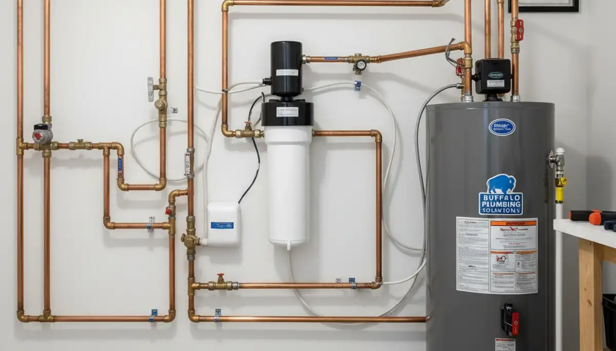 Completed plumbing system after professional service in Buffalo, NY by Five Star Cooling experts