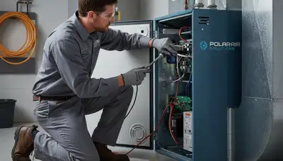 Technician performing furnace repair service in Buffalo, NY for Five Star Cooling